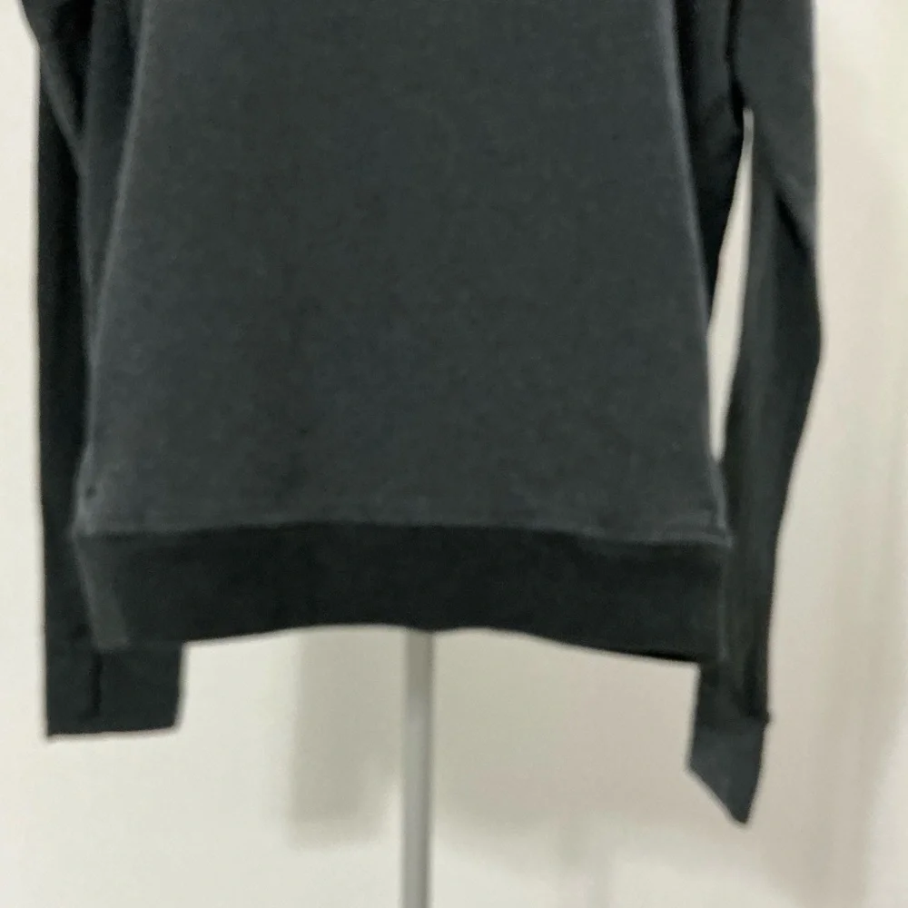 Lululemon Stress Less Funnel Hoodie Grey Thumbhole Sweatshirt Size 10